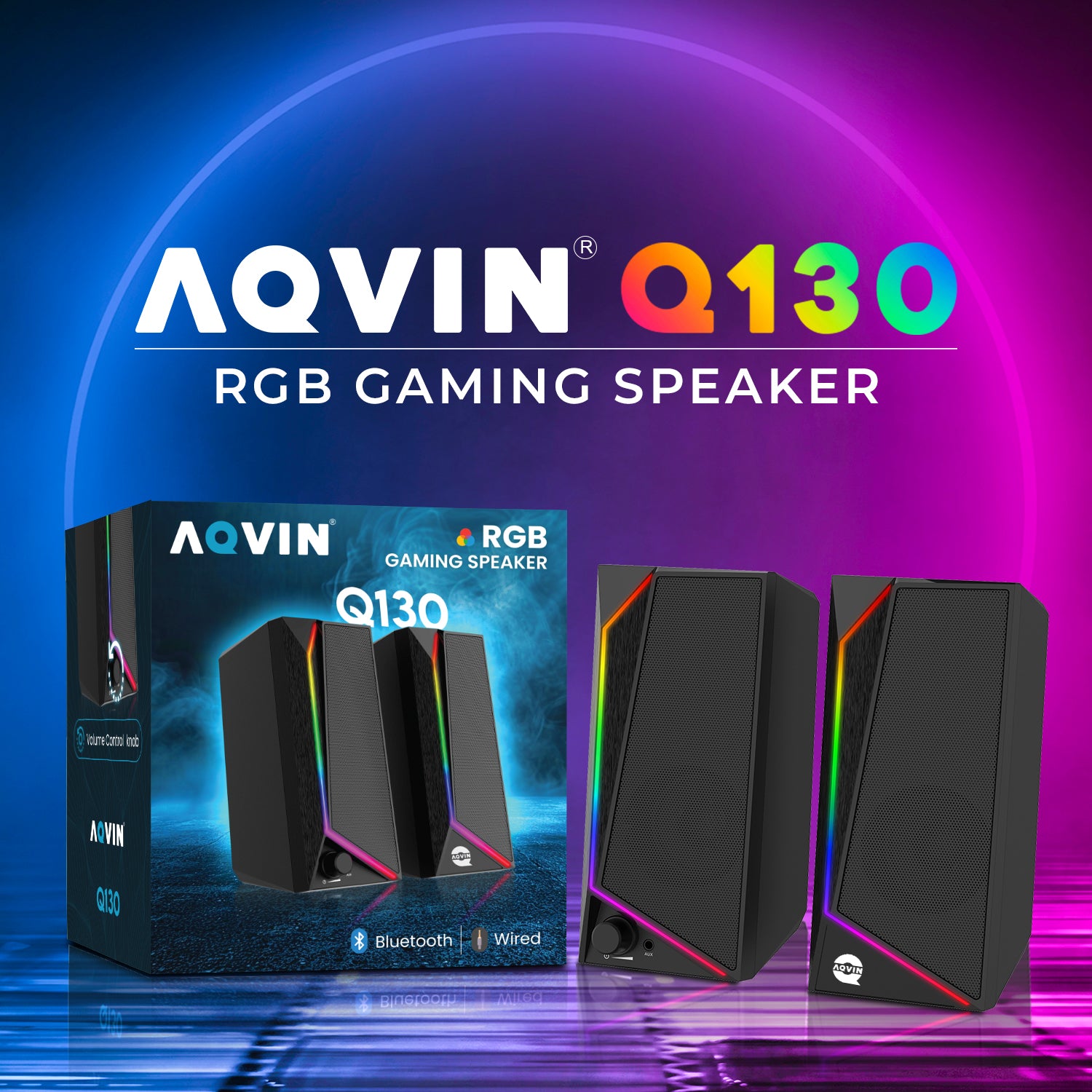 AQVIN RGB Gaming Speaker - Q130